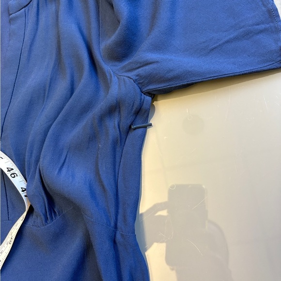 Mango Royal Blue Flared V-neck Short flutter sleeve Knee-length Dress size Small - Picture 6 of 8